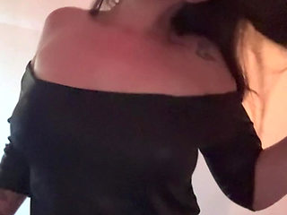 Hot Milf secretary slowly Striptease showed big Boobs