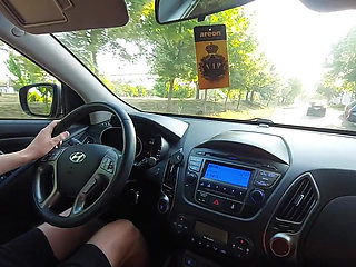 Stepmom Wears High Heels and Teases Her Stepson in the Car on the Way to Work in the Morning