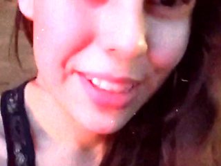 Brunette solo darling masturbating at home