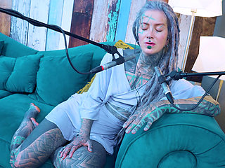 I talk about N - Needed - ASMR podcast SFW talking goth skinny girl dreadlocks tattoo model inked girl