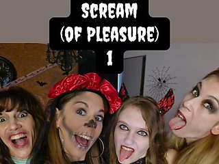 5 Lesbians Have Halloween Orgy at Bar and Play with Sex Toys in Cosplay