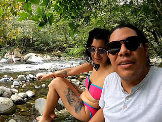Foreigner Fucks Me in a River Made Me Suck Guebo and I Loved His Cum Colombian Sex
