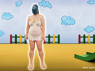 Miss Squid Exercises In White Lingerie