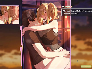 Hentai Game - Summer Clover - Ferris Wheel Sex - Fucking the Blonde on the Ferris Wheel